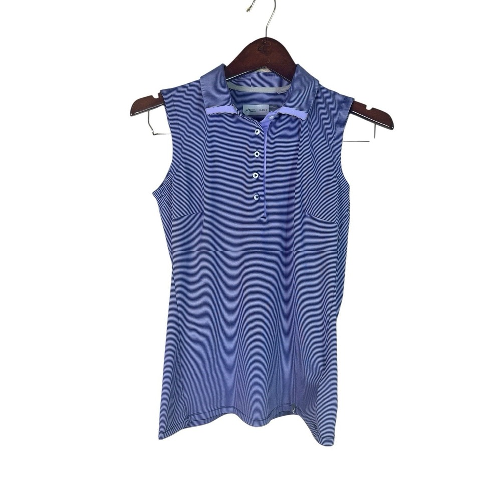 Kjus Womens Sina Polo‎ Purple Stripe - Upf 50 Small